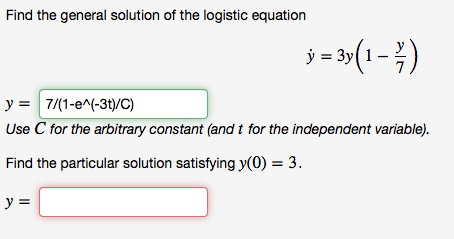 Solved Find The General Solution Of The Logistic Equation Y | Chegg.com