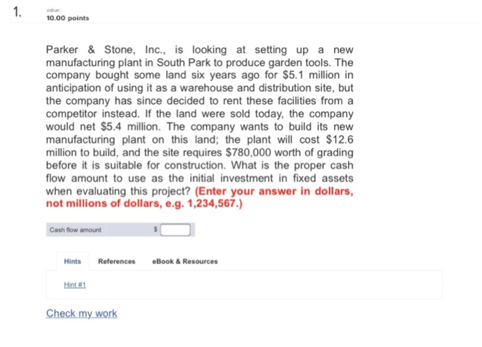 Solved Parker & Stone. Inc., is looking at setting up a new