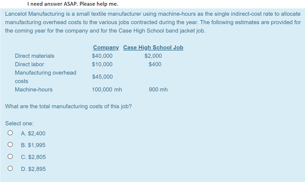 Solved I need answer ASAP. Please help me. Lancelot