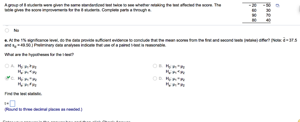 Solved A group of 8 students were given the same | Chegg.com