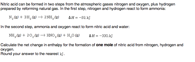 Solved Nitric Acid Can Be Formed In Two Steps From The 