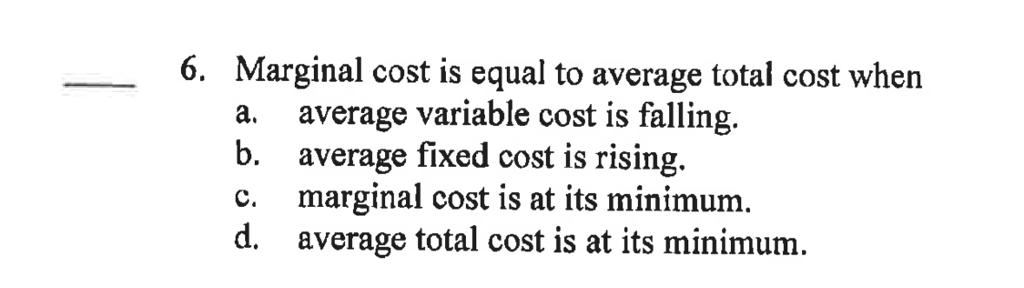 Does Marginal Cost Equal Average Variable Cost