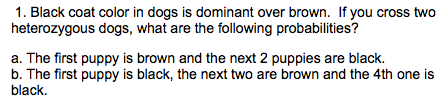 Solved 1. Black Coat Color In Dogs Is Dominant Over Brown. | Chegg.com