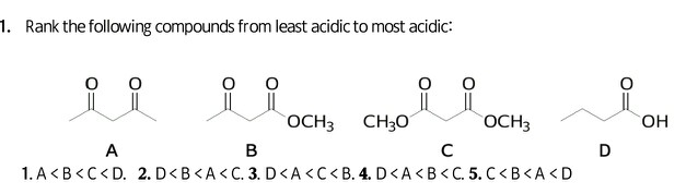 solved-1-rank-the-following-compounds-from-least-acidic-to-chegg