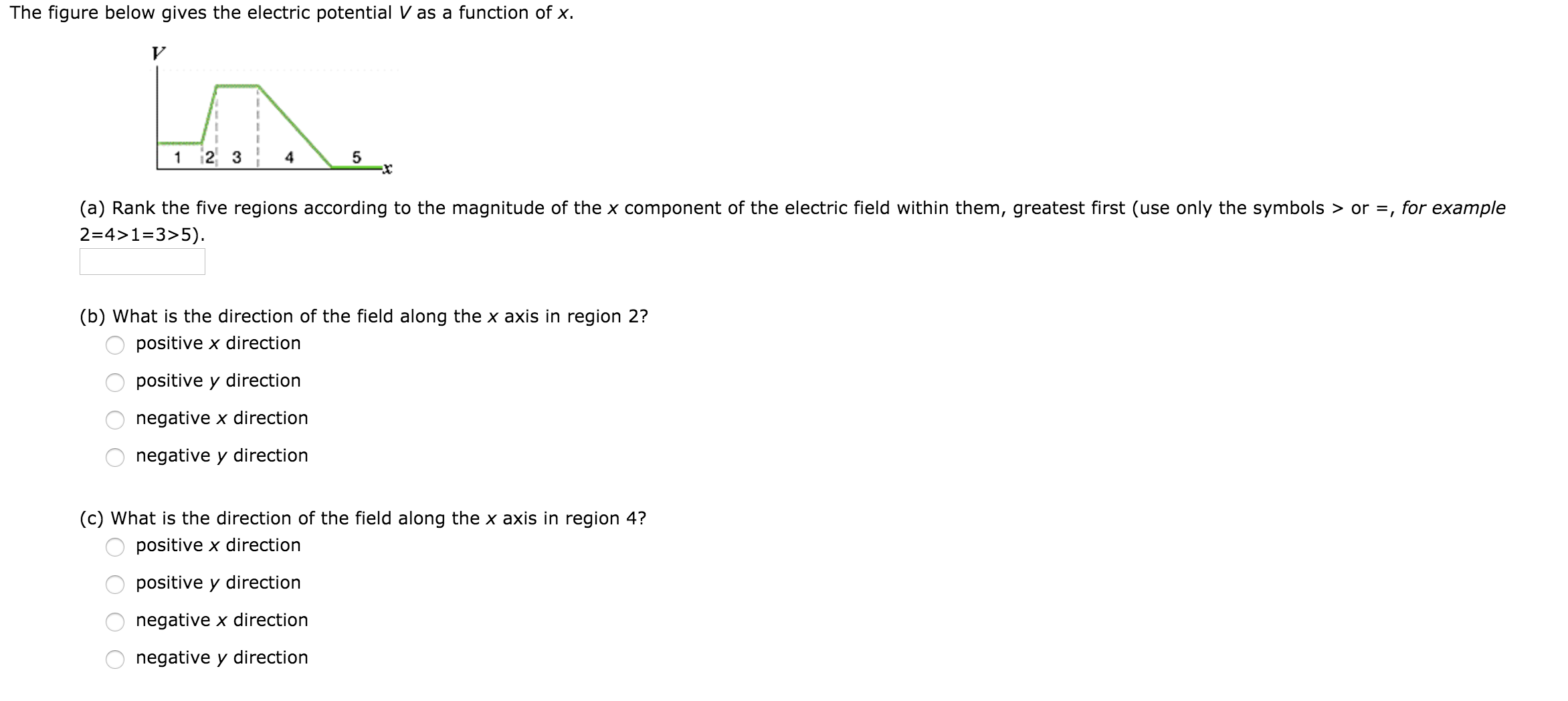 Solved The figure below gives the electric potential V as a | Chegg.com