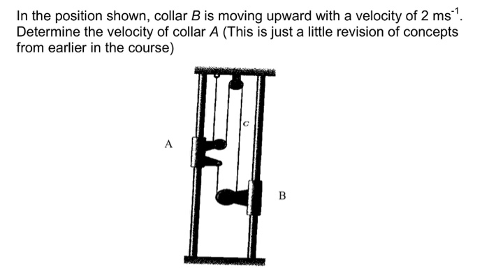 Solved In the position shown, collar B is moving upward with | Chegg.com