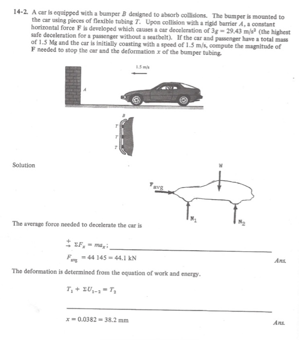 Solved A car is equipped with a bumper B designed to absorb