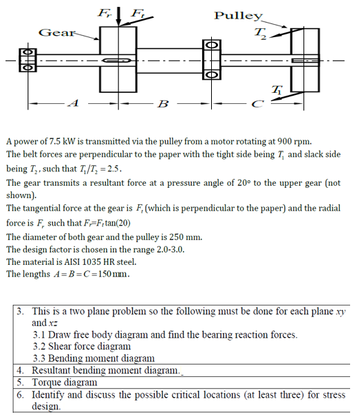 Solved Pullesy Gea 2 A power The belt forces are