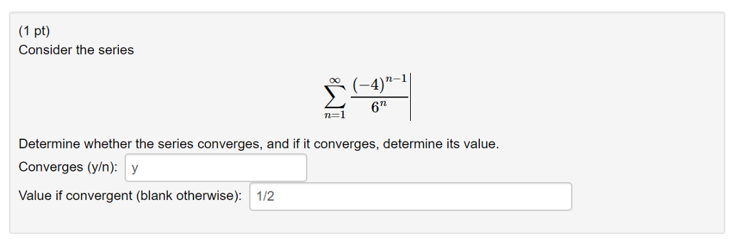 Solved I used geometric series, but there are two negative | Chegg.com