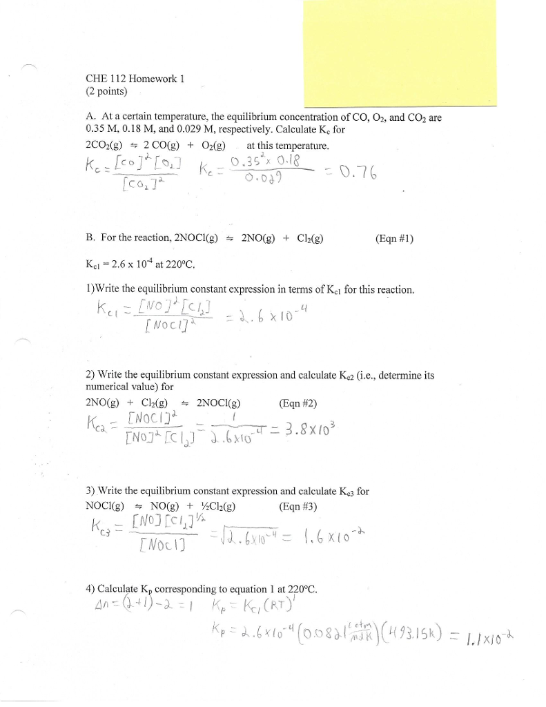 equilibrium assignment answers