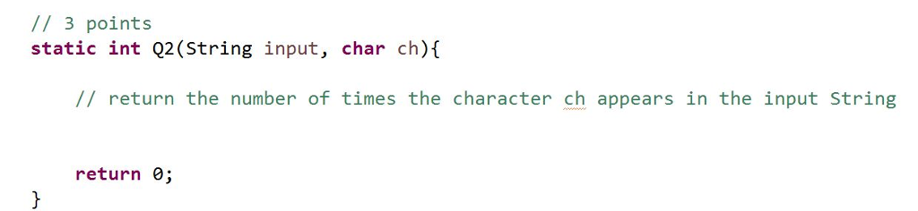 java tutorial : java string (contains(charsequence s)... Solved Need help with java and returning #times string | Chegg.com