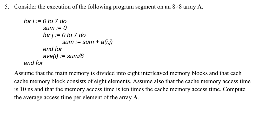 Solved 5. Consider The Execution Of The Following Program | Chegg.com