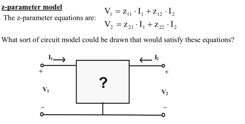 Solved zparameter model The zparameter equations are 12 2