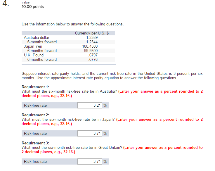 Solved Use the information below to answer the following | Chegg.com