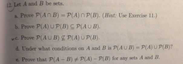 Solved Let A And B Be Sets. Prove P(A B) = P(A) P(B). | Chegg.com