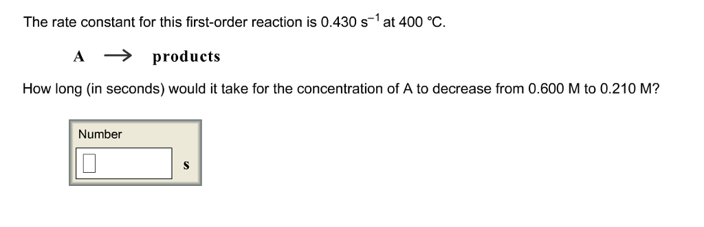 Solved The rate constant for this first-order reaction is | Chegg.com