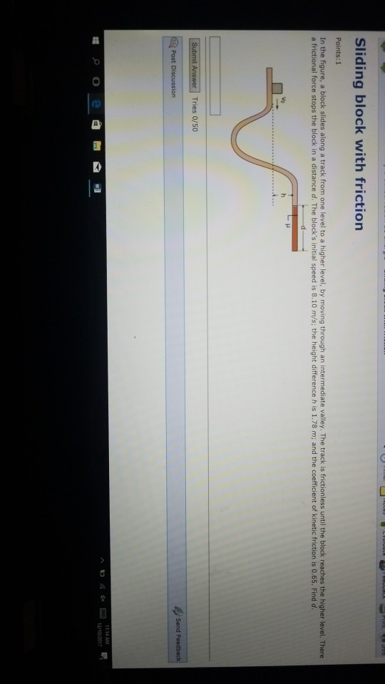 Solved Sliding block with friction Points 1 In the figure,