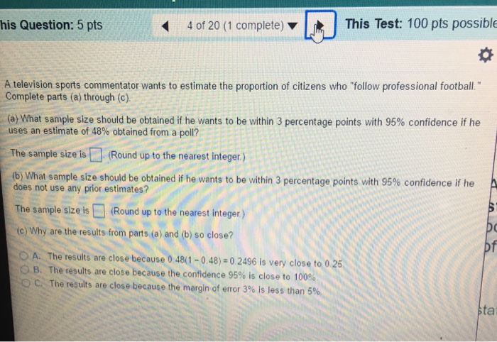 Solved This Question: 5 pts This Test: 100 pts pos 2 of 20 | Chegg.com