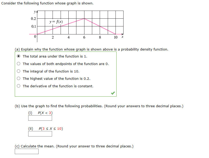 Solved Consider the following function whose graph is shown. | Chegg.com