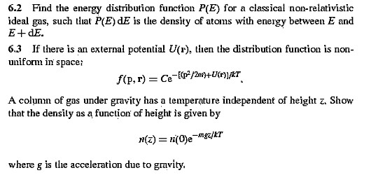 Solved 6.2 Find the energy distribution function P(E) for a | Chegg.com