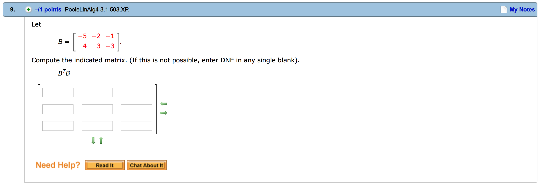 Solved Let B = Compute the indicated matrix. (If this is | Chegg.com