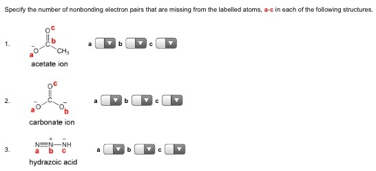 Solved Specify the number of nonbonding electron pairs that | Chegg.com