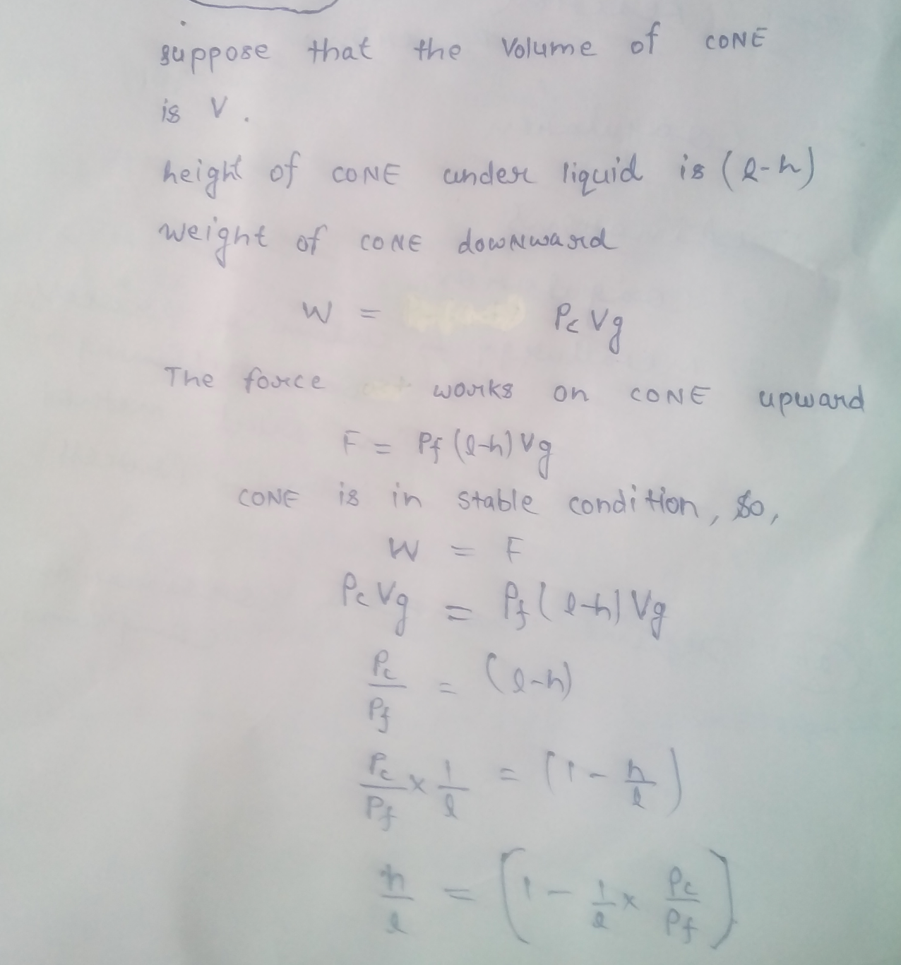 Solved In the figure(Figure 1) a cone of density ?c and | Chegg.com