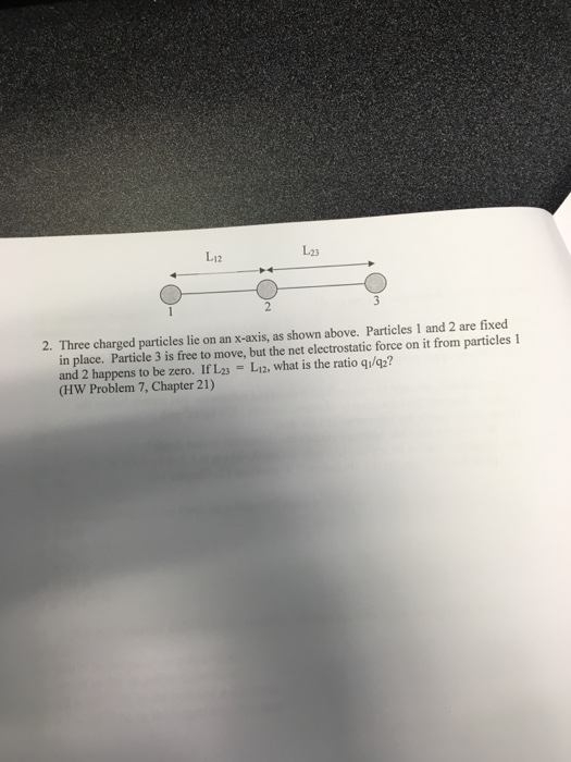 Solved L23 L12 2 Three Charged Particles Lie On An X Axis