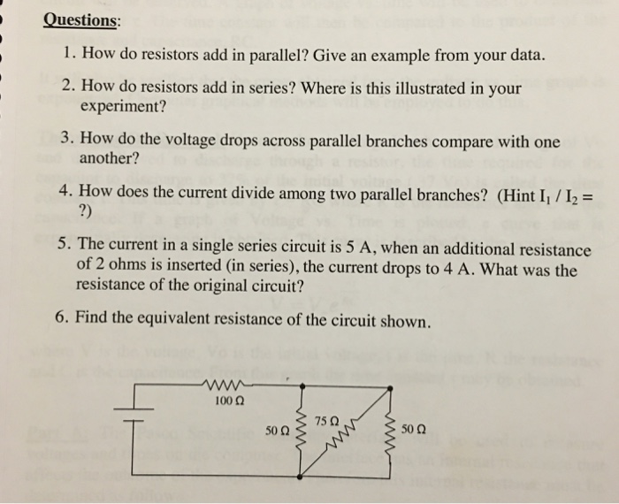 Solved Questions 1. How do resistors add in parallel? Give