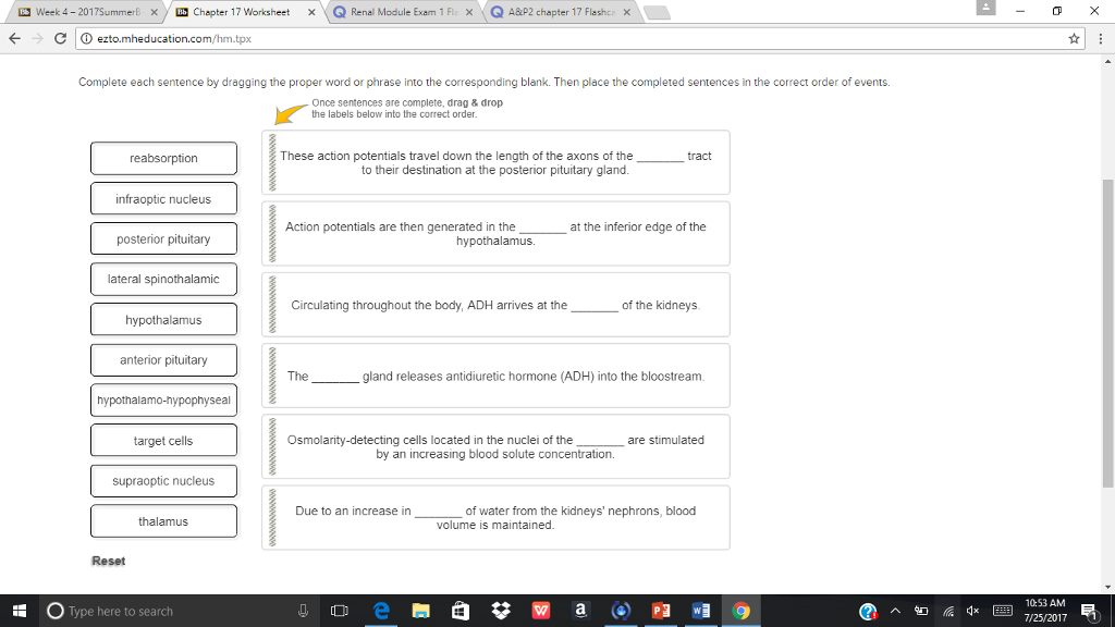 Solved Complete Each Sentence By Dragging The Proper Word...