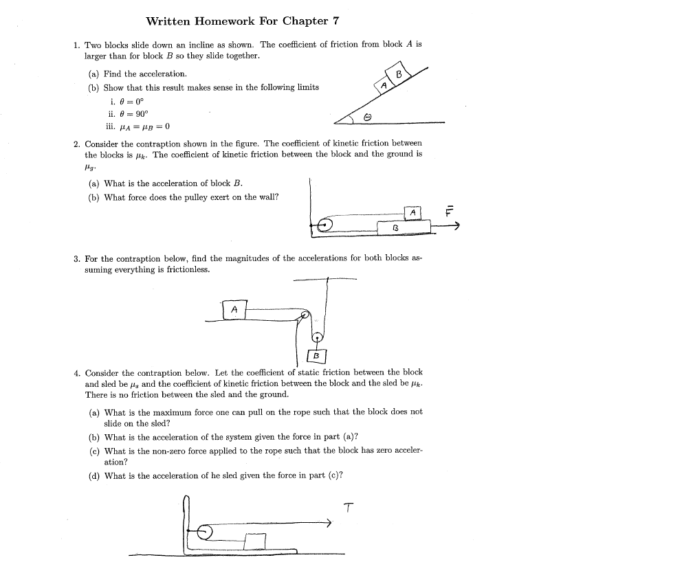 solved-two-blocks-slide-down-an-incline-as-shown-the-chegg