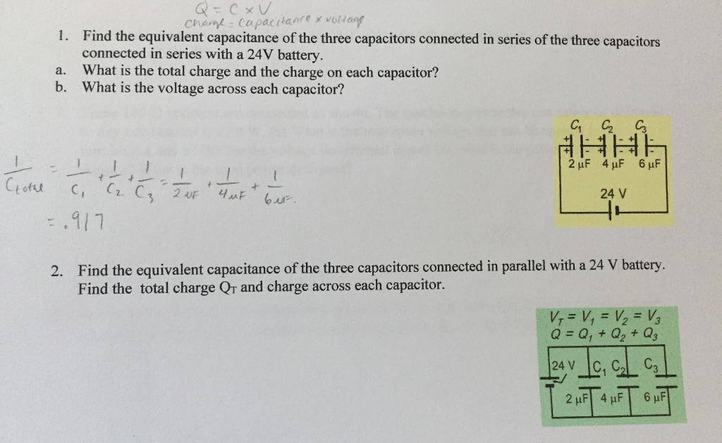 Solved Find the equivalent capacitance of the three