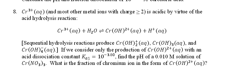 Solved Cr^3+ (aq) (and most other metal ions with charge 2) | Chegg.com