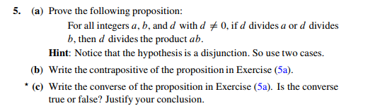 Solved Prove The Following Proposition: For All Integers A, | Chegg.com