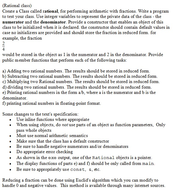 Solved C++ exercise - Classes Please only C++, NOT C, or C#, | Chegg.com