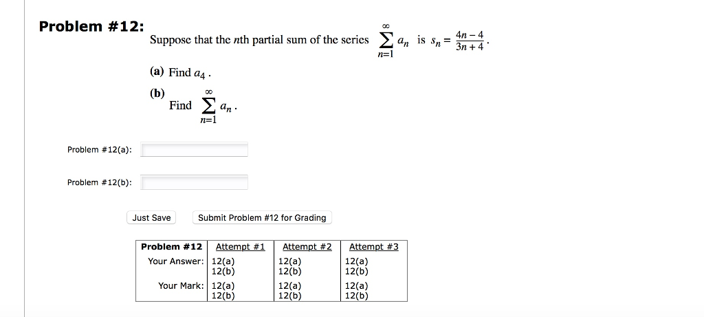 Solved Suppose that the nth partial sum of the series | Chegg.com