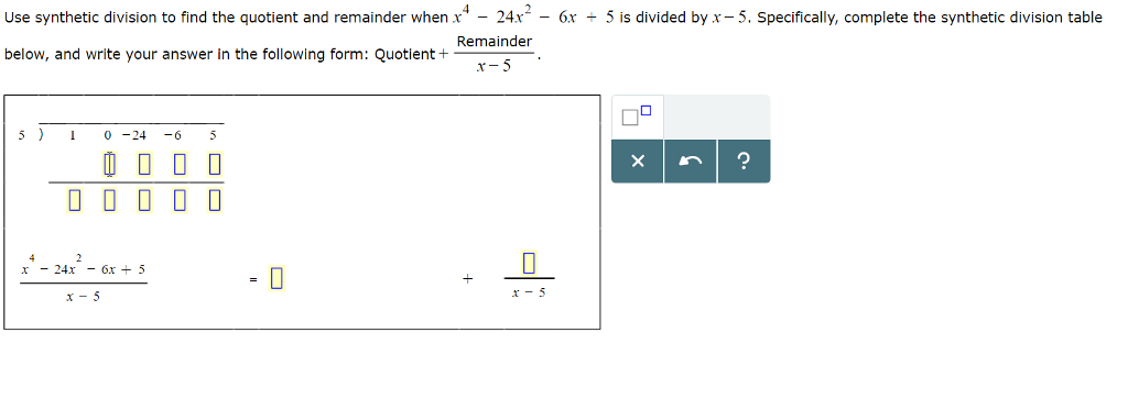 solved-use-synthetic-division-to-find-the-quotient-and-chegg