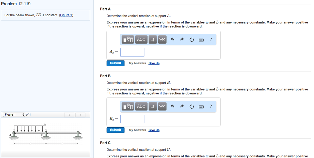 Solved Problem 12.119 Part A For the beam shown, IE is | Chegg.com