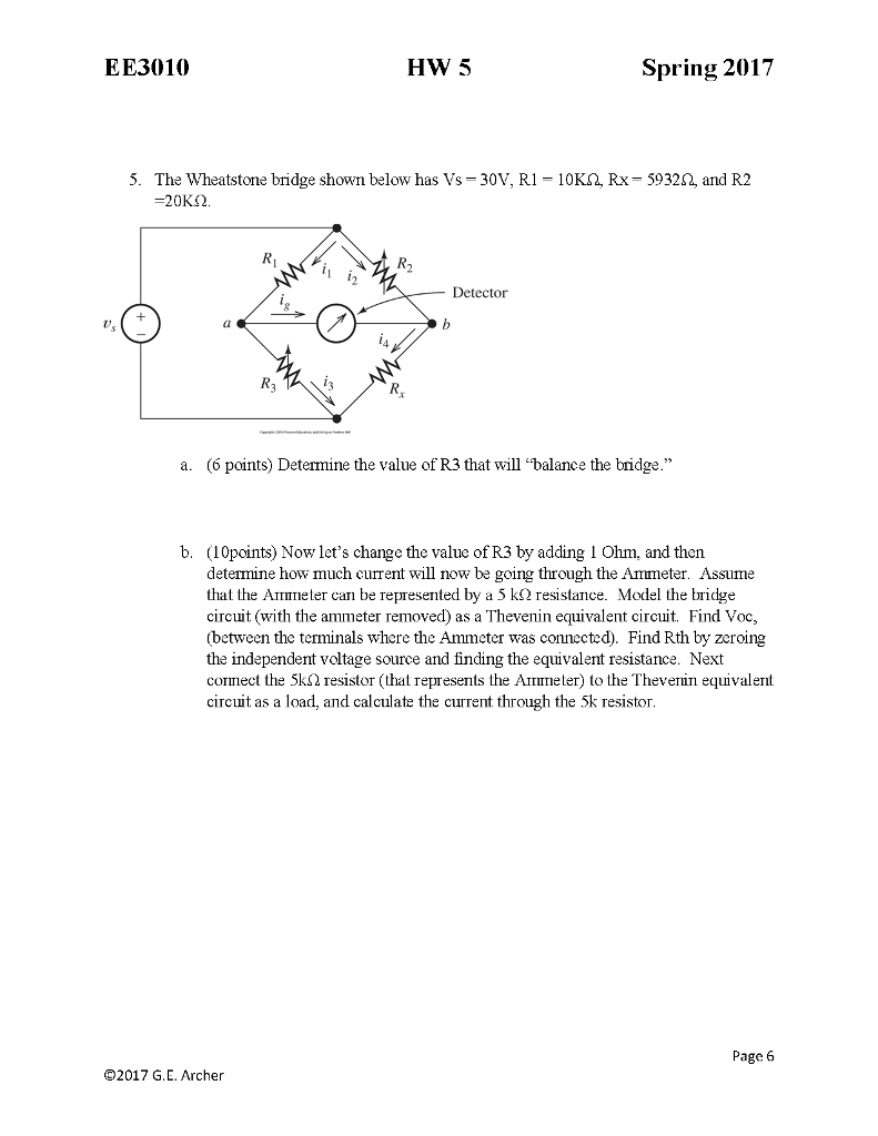 Solved The Wheatstone bridge shown below has Vs = 30V, R 1 = | Chegg.com