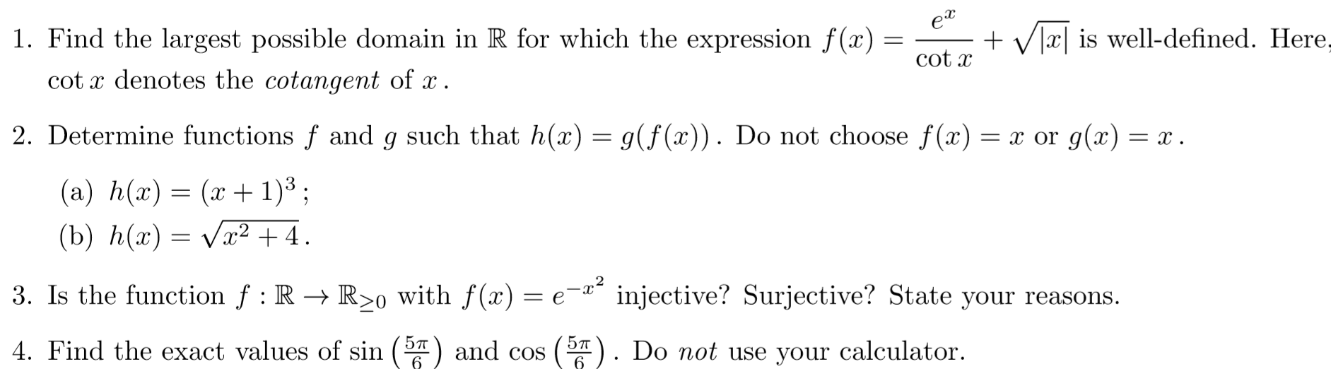 1-find-the-largest-possible-domain-in-r-for-which-chegg