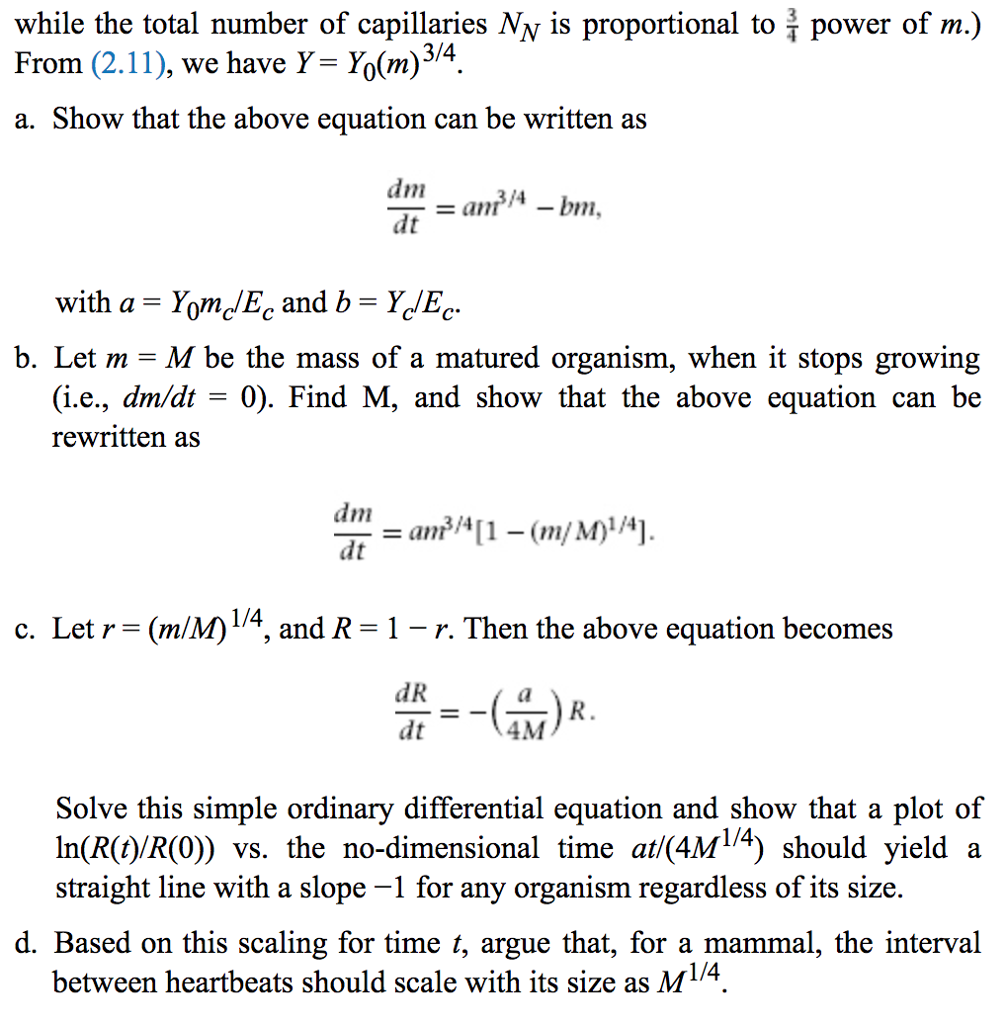 4. Universal law of growth (Note: Solution of this | Chegg.com