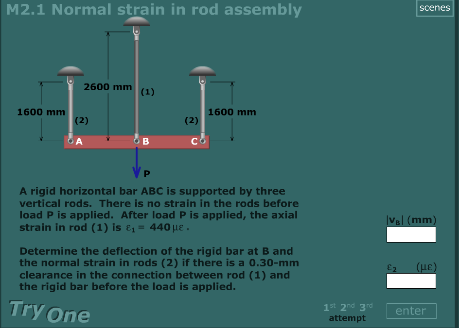 Solved: A Rigid Horizontal Bar ABC Is Supported By Three V... | Chegg.com