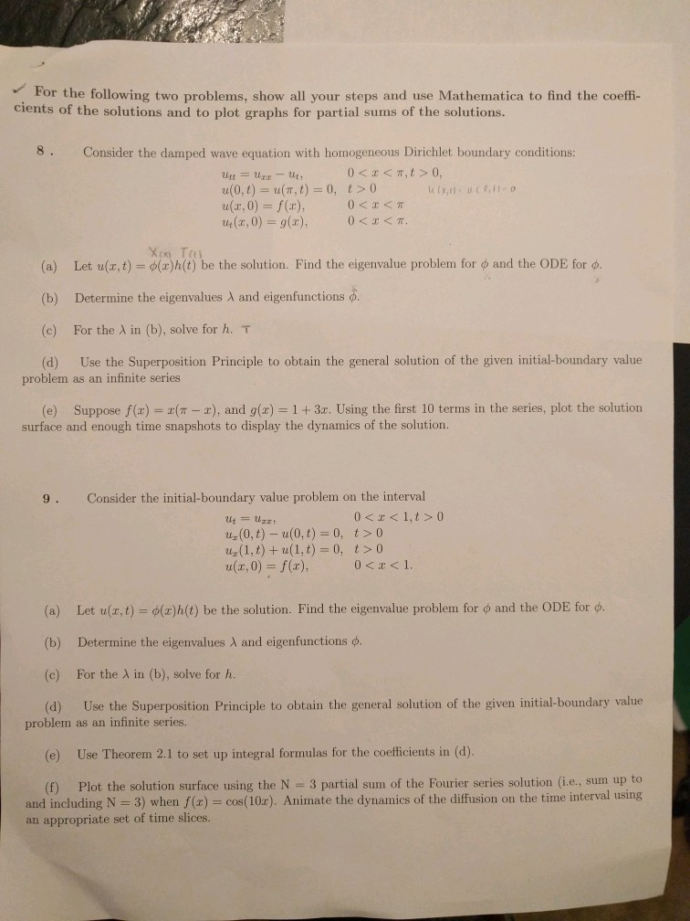 Solved For following two problems, show all your steps and | Chegg.com