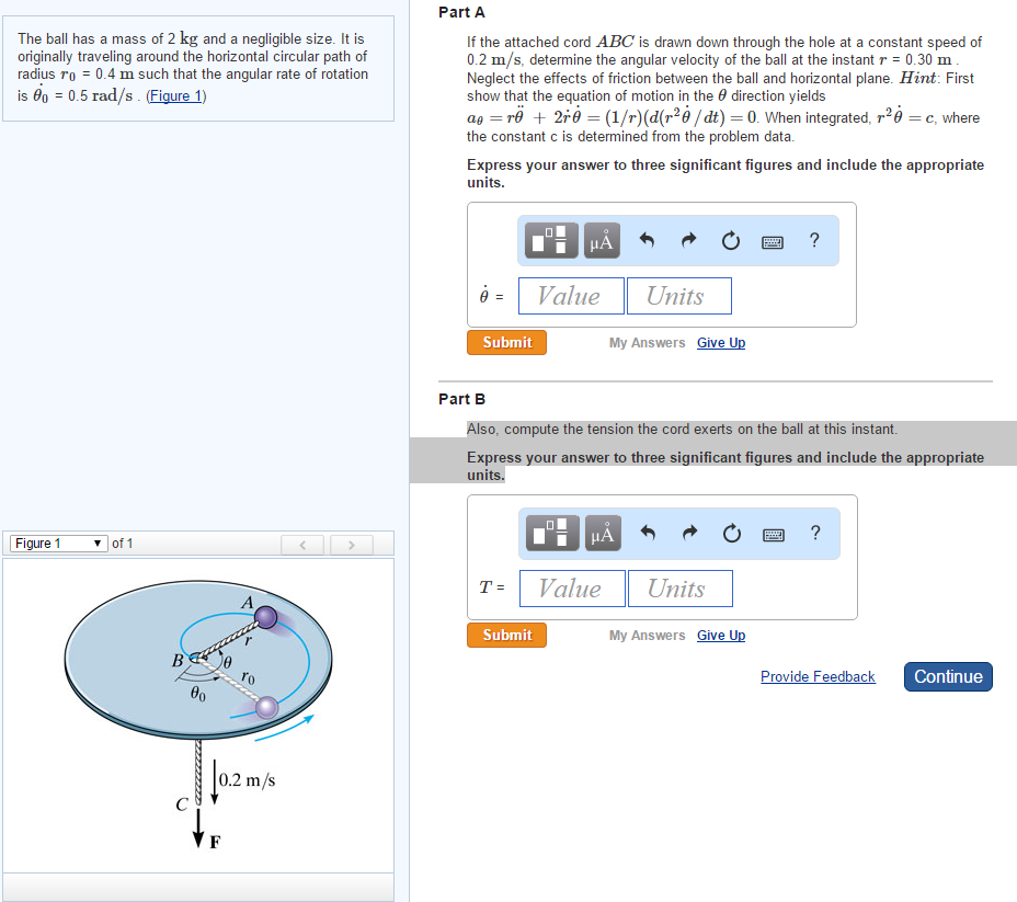 Solved Part A The ball has a mass of 2 kg and a negligible | Chegg.com