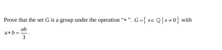 Solved Prove that the set G is a group under the | Chegg.com