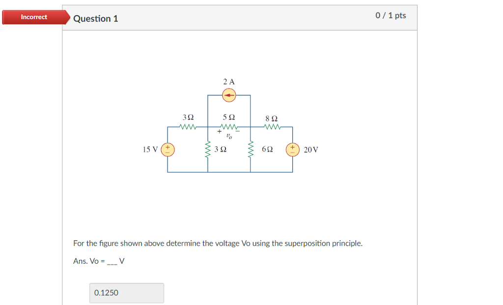 Solved For the figure shown above determine the voltage Vo | Chegg.com