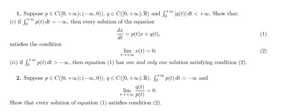 Solved 1. Suppose pC([0, + infinity); (-infinity, 0)), | Chegg.com