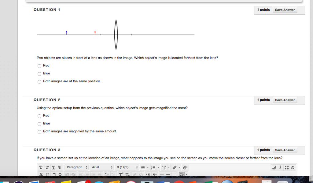 Solved QUESTION 1 1 points Save Answer Two objects are | Chegg.com
