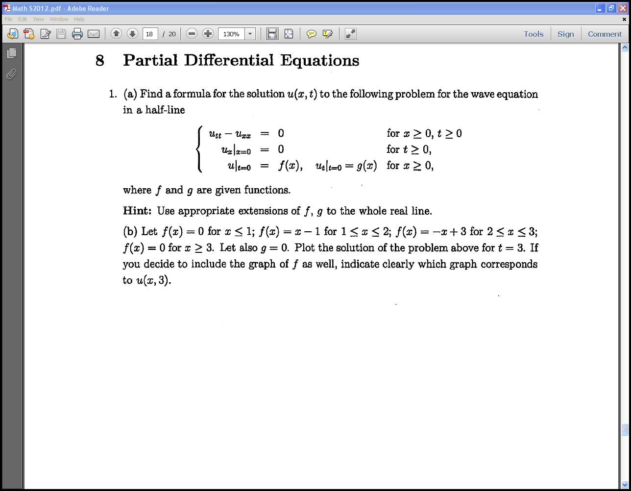 Solved Partial Differential Equations Find A Formula For | Chegg.com