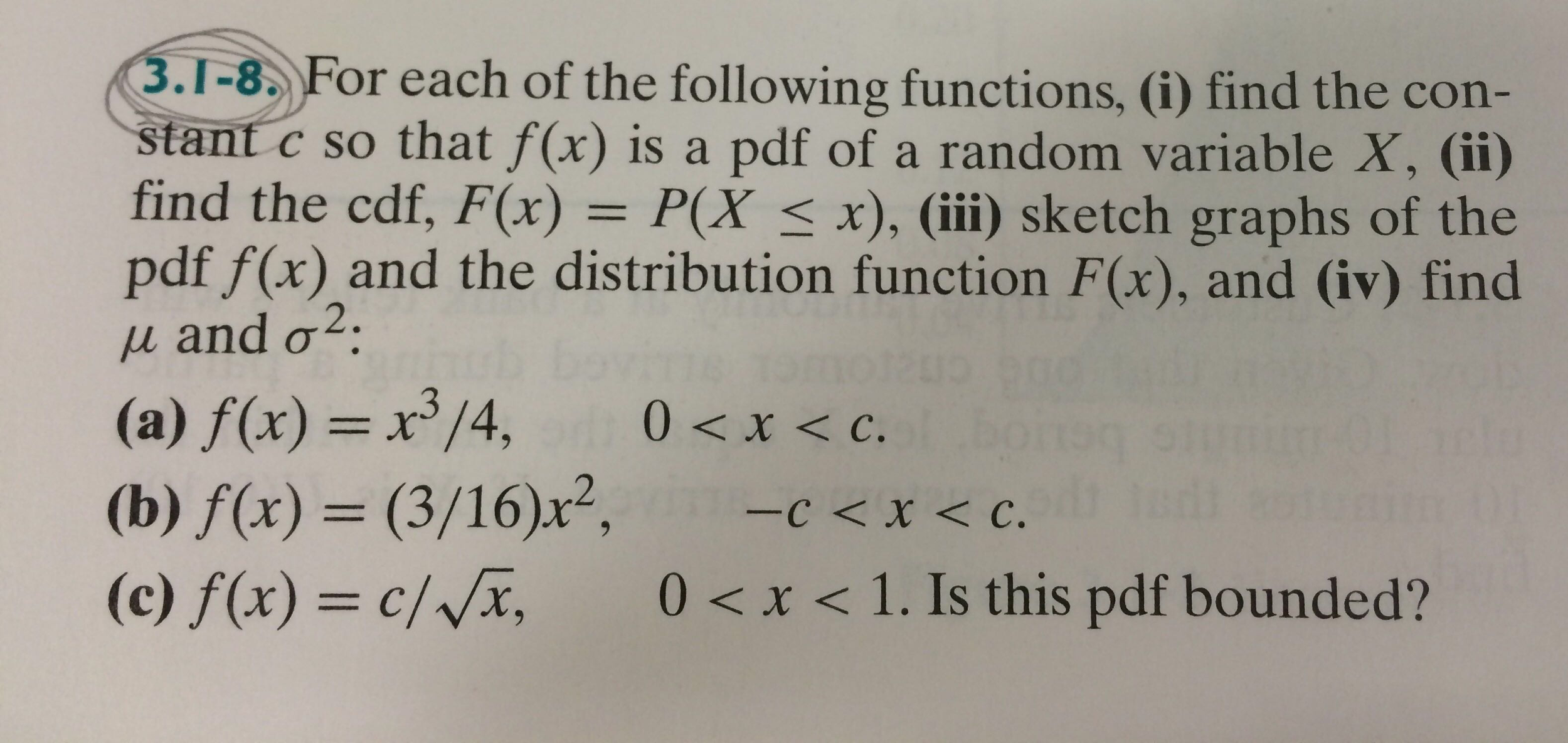 Solved 3.1-8. For each of the following functions, (i) find | Chegg.com